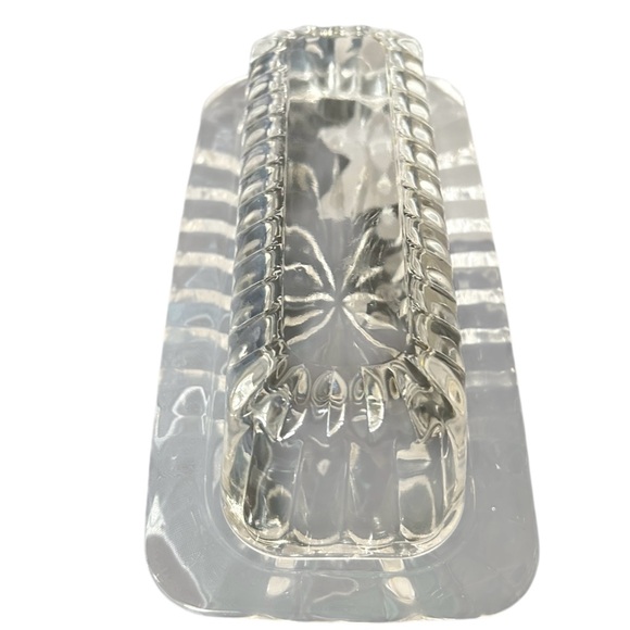 VTG MIKASA 2 PC ROYAL SUITE CRYSTAL GLASS COVERED BUTTER DISH 2.25" TALL NEW - Picture 3 of 4